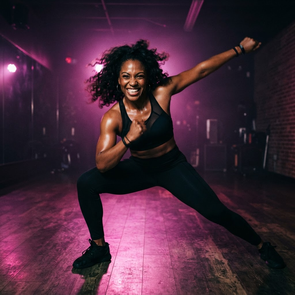 Twerk movement in a Dance Fit session